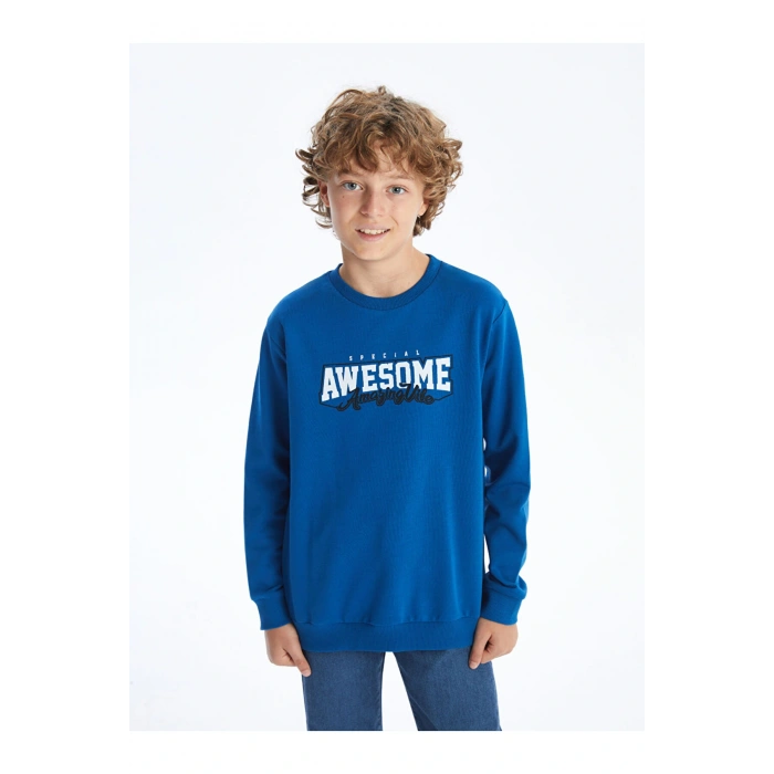 Bisiklet Yaka Erkek Çocuk Sweatshirt