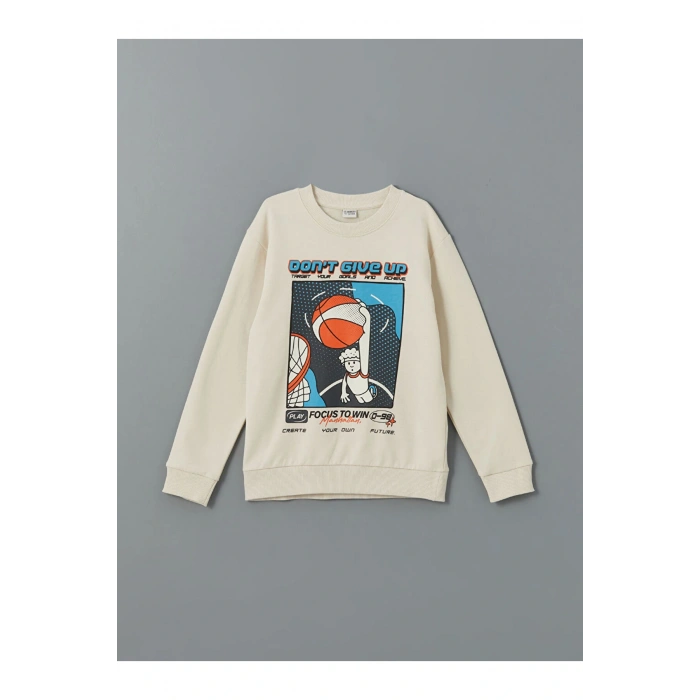 Bisiklet Yaka Erkek Çocuk Sweatshirt