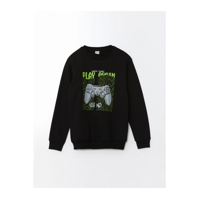 Bisiklet Yaka Erkek Çocuk Sweatshirt