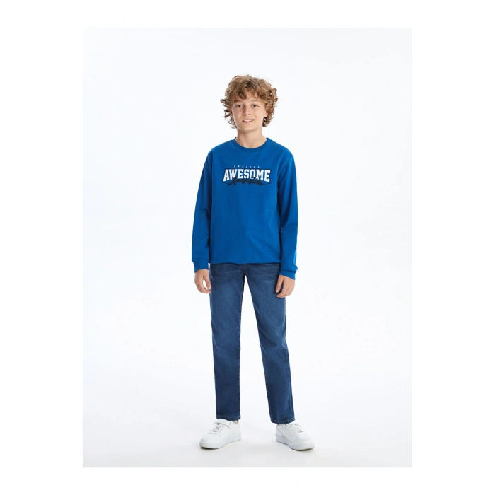 Bisiklet Yaka Erkek Çocuk Sweatshirt