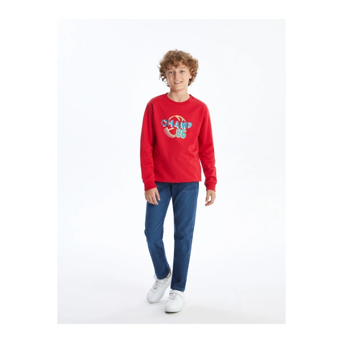 Bisiklet Yaka Erkek Çocuk Sweatshirt