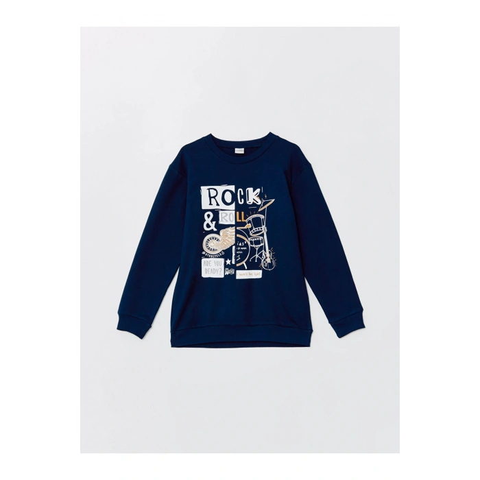 Bisiklet Yaka Erkek Çocuk Sweatshirt