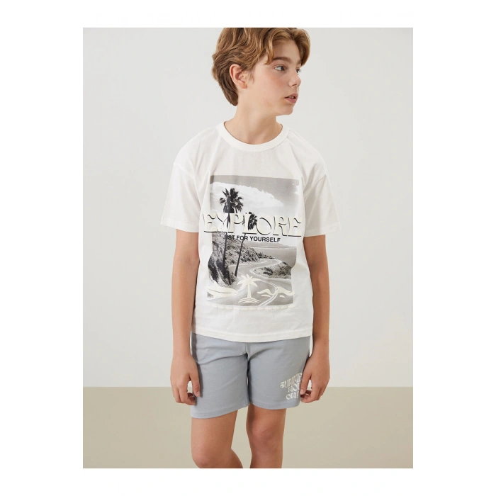 Bisiklet Yaka Erkek Çocuk Tişört ve Şort