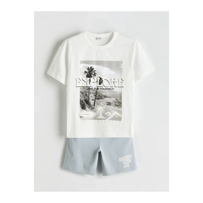 Bisiklet Yaka Erkek Çocuk Tişört ve Şort