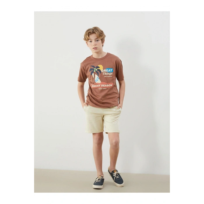 Bisiklet Yaka Erkek Çocuk Tişört ve Şort (S5)