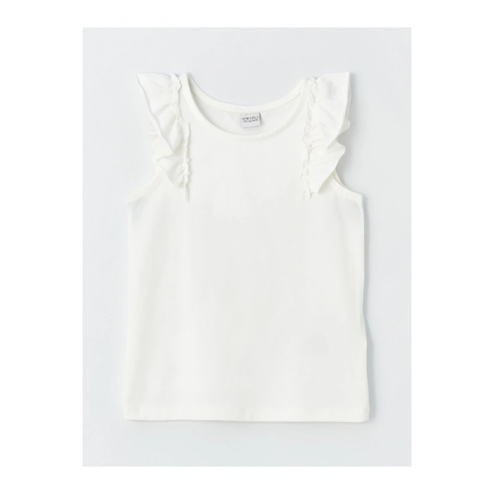 Bisiklet Yaka Fırfır Detaylı Kız Çocuk Atlet