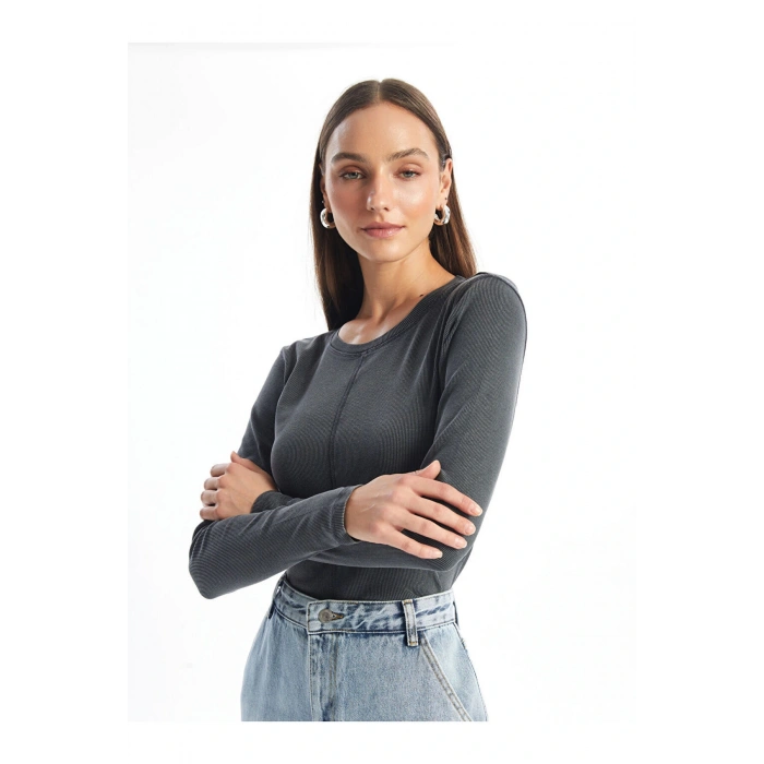 Bisiklet Yaka Kadin Body - W43344Z8