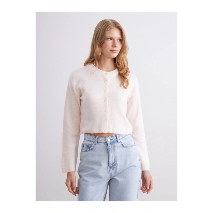 Bisiklet Yaka Kadın Triko Hırka