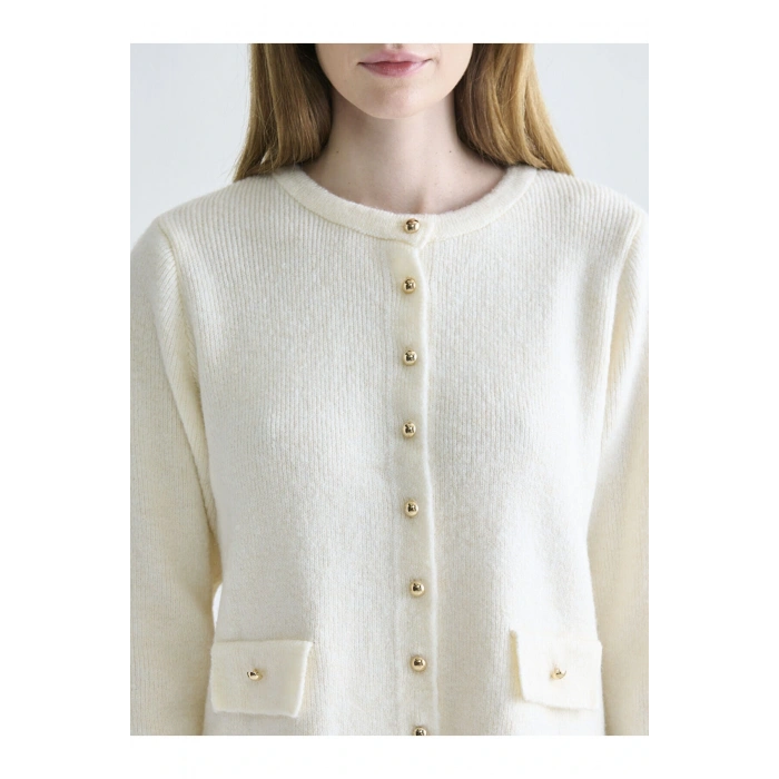 Bisiklet Yaka Kadın Triko Hırka