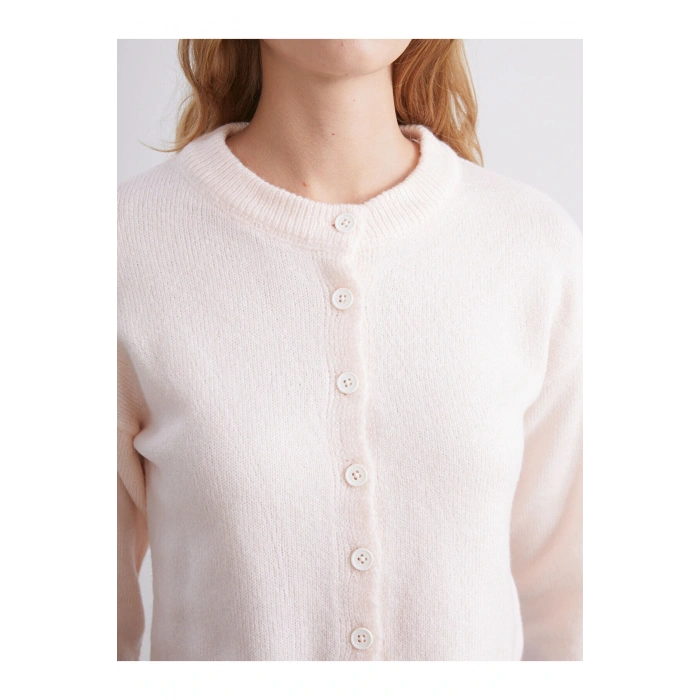 Bisiklet Yaka Kadın Triko Hırka