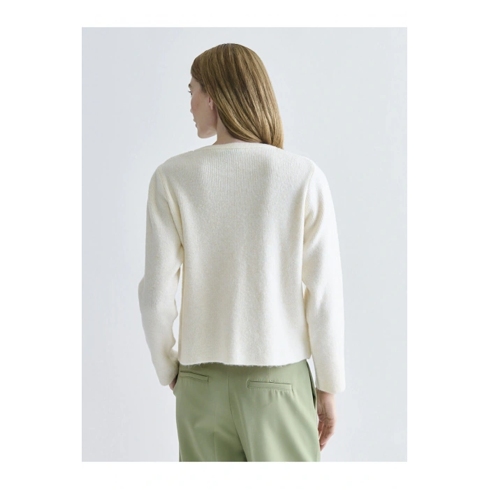 Bisiklet Yaka Kadın Triko Hırka