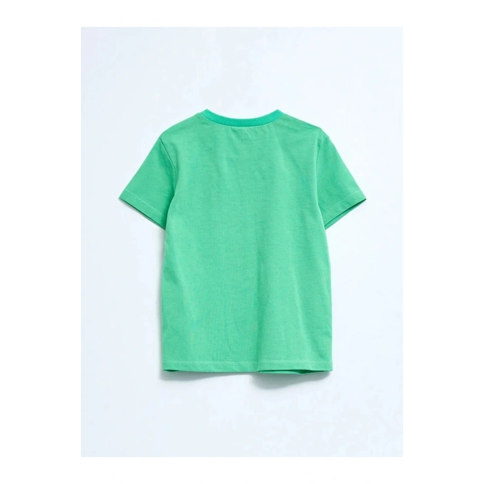 Bisiklet Yaka Kısa Kol Baskılı Erkek Bebek Tişört