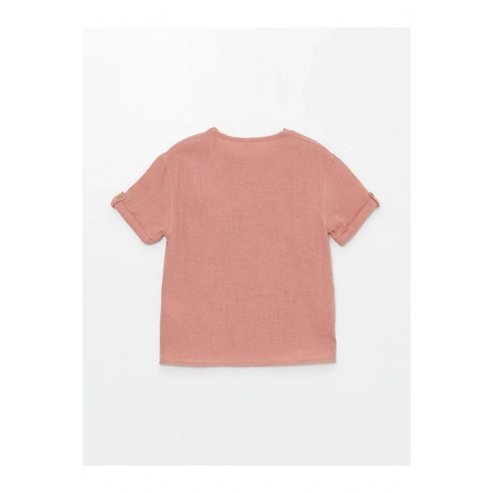 Bisiklet Yaka Kısa Kollu Basic Erkek Bebek Gömlek ve Şort 2li Takım (S4)