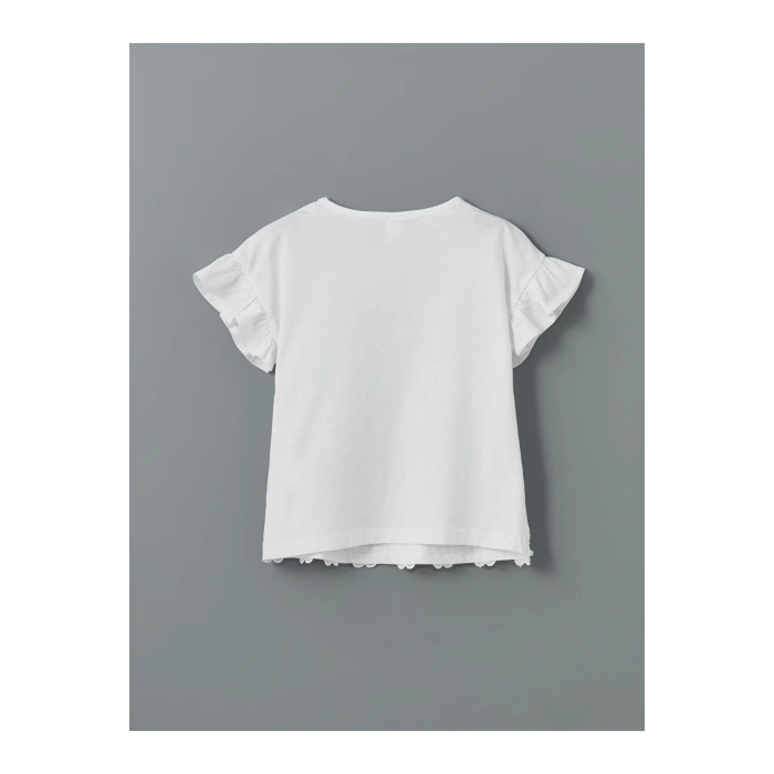 Bisiklet Yaka Kısa Kollu Basic Kız Çocuk Tişört (S5)