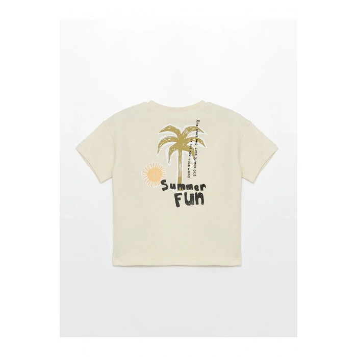 Bisiklet Yaka Kısa Kollu Baskılı Erkek Bebek Tişört