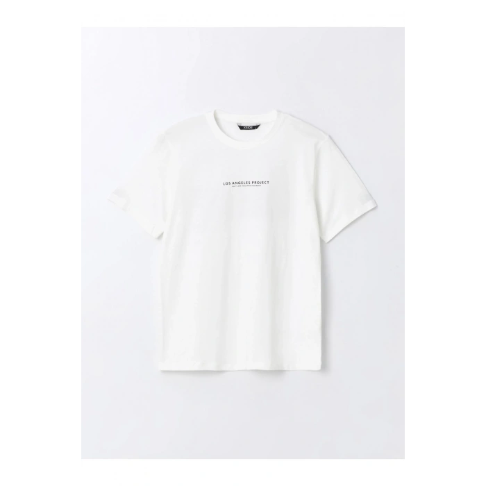 Bisiklet Yaka Kısa Kollu Baskılı Penye Erkek Tişört