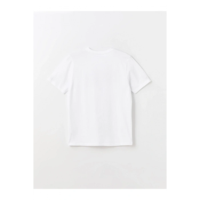 Bisiklet Yaka Kısa Kollu Baskılı Penye Erkek Tişört