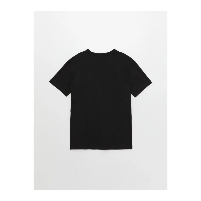 Bisiklet Yaka Kısa Kollu Baskılı Penye Erkek Tişört