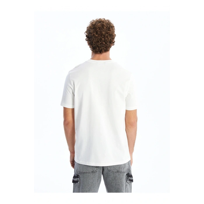 Bisiklet Yaka Kisa Kollu Baskili Penye Erkek Tisort - S52875Z8