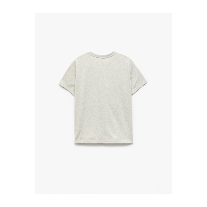 Bisiklet Yaka Kısa Kollu Baskılı Tişört