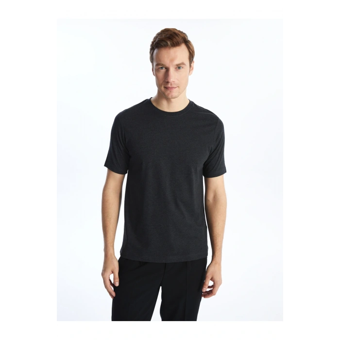 Bisiklet Yaka Kısa Kollu Penye Erkek Tişört