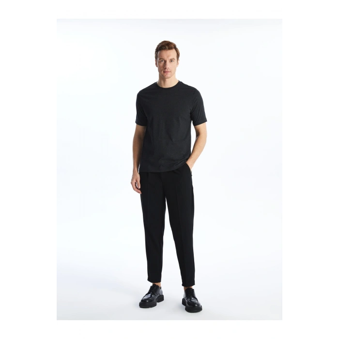 Bisiklet Yaka Kısa Kollu Penye Erkek Tişört