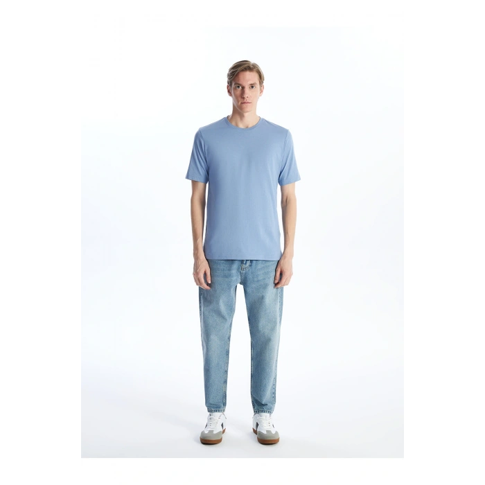 Bisiklet Yaka Kısa Kollu Penye Erkek Tişört