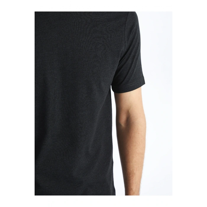 Bisiklet Yaka Kısa Kollu Penye Erkek Tişört