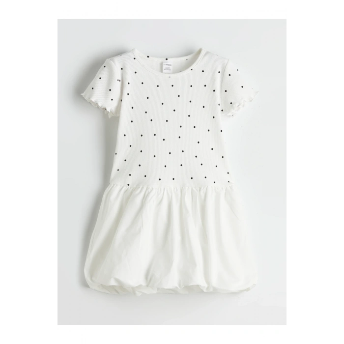 Bisiklet Yaka Kız Çocuk Kaşkorse Elbise