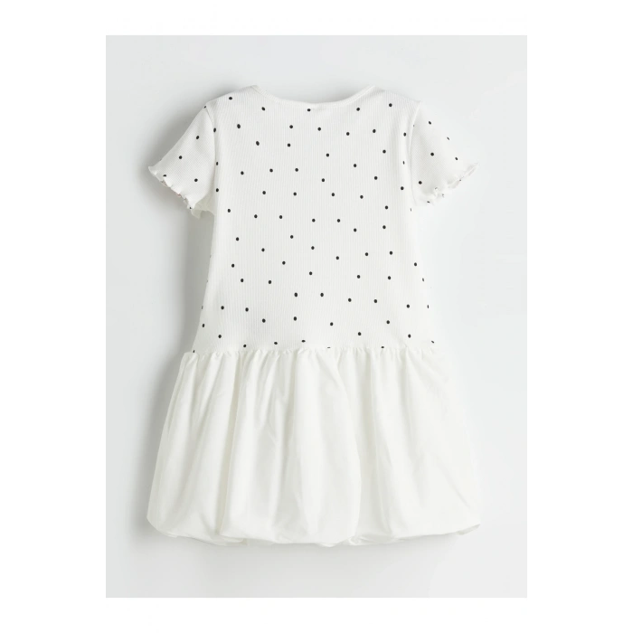 Bisiklet Yaka Kız Çocuk Kaşkorse Elbise