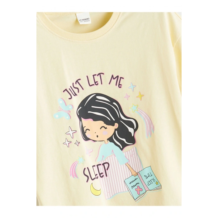 Bisiklet Yaka Kız Çocuk Pijama Takımı