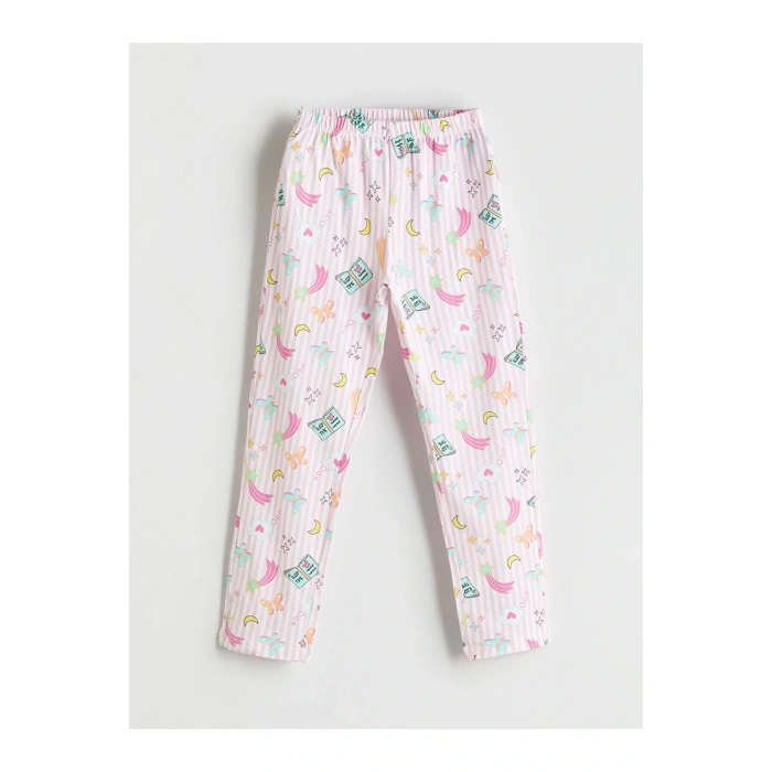 Bisiklet Yaka Kız Çocuk Pijama Takımı