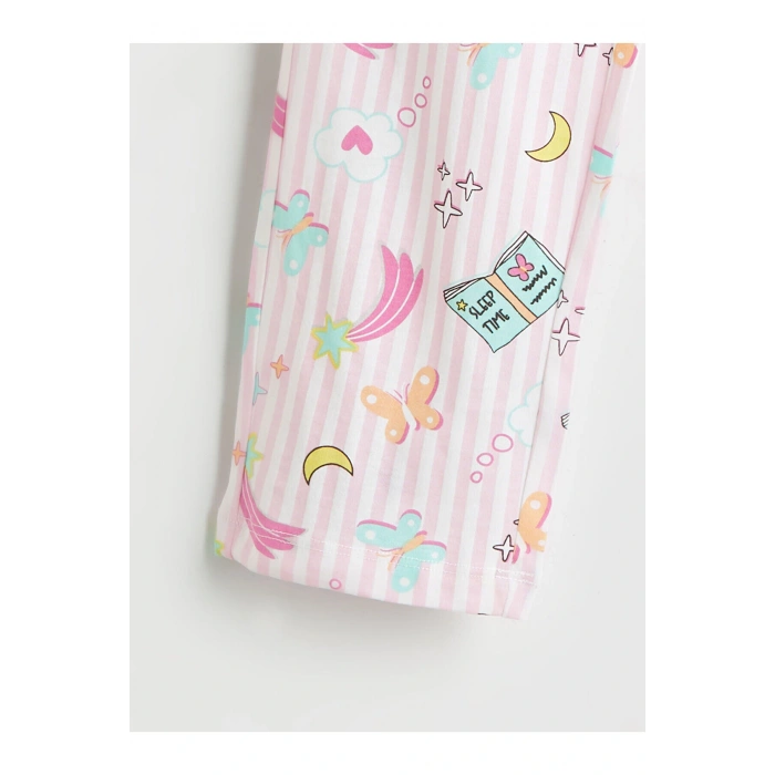 Bisiklet Yaka Kız Çocuk Pijama Takımı