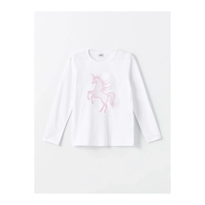 Bisiklet Yaka Kız Çocuk Tişört