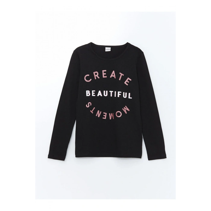 Bisiklet Yaka Kız Çocuk Tişört