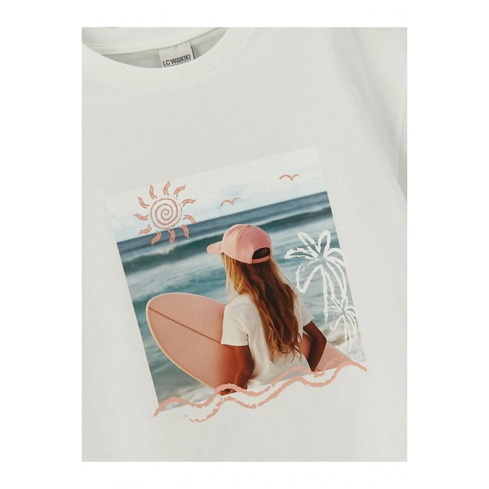 Bisiklet Yaka Kız Çocuk Tişört (S5)