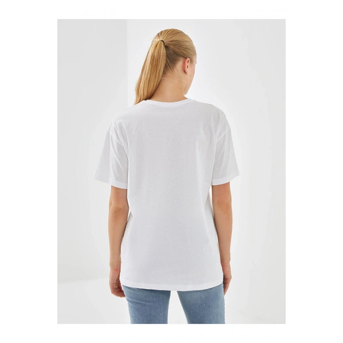 Bisiklet Yaka New York Baskılı Kadın Tişört