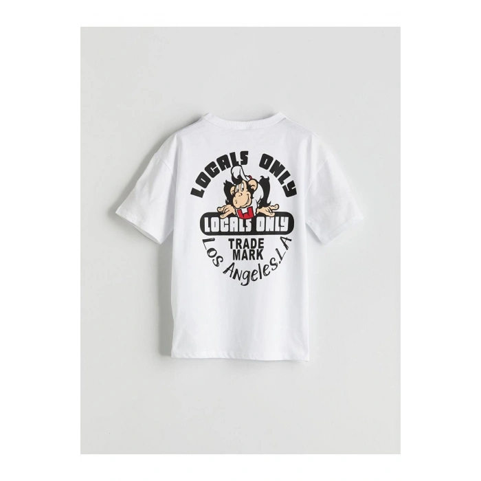 Bisiklet Yaka Nostaljik Maymun Baskılı Erkek Çocuk Tişört