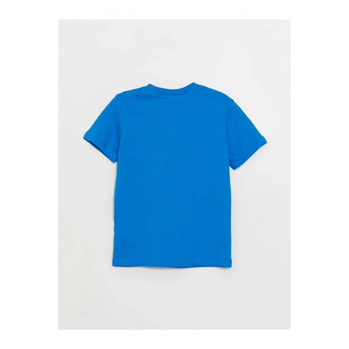 Bisiklet Yaka Nostaljik Maymun Baskılı Kısa Kollu Erkek Çocuk Tişört