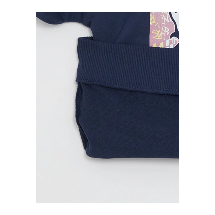 Bisiklet Yaka Nostaljik Maymun Baskılı Uzun Kollu Erkek Çocuk Sweatshirt