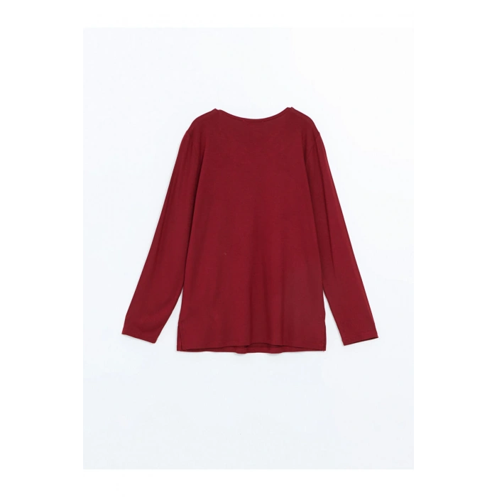 Bisiklet Yaka Parlak Taş Baskılı Kadın Bluz