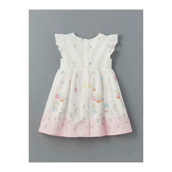 Bisiklet Yaka Poplin Kız Çocuk Elbise (S5)