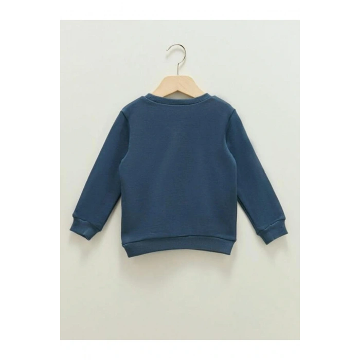 Bisiklet Yaka Uzun Kollu Baskılı Erkek Bebek Sweatshirt