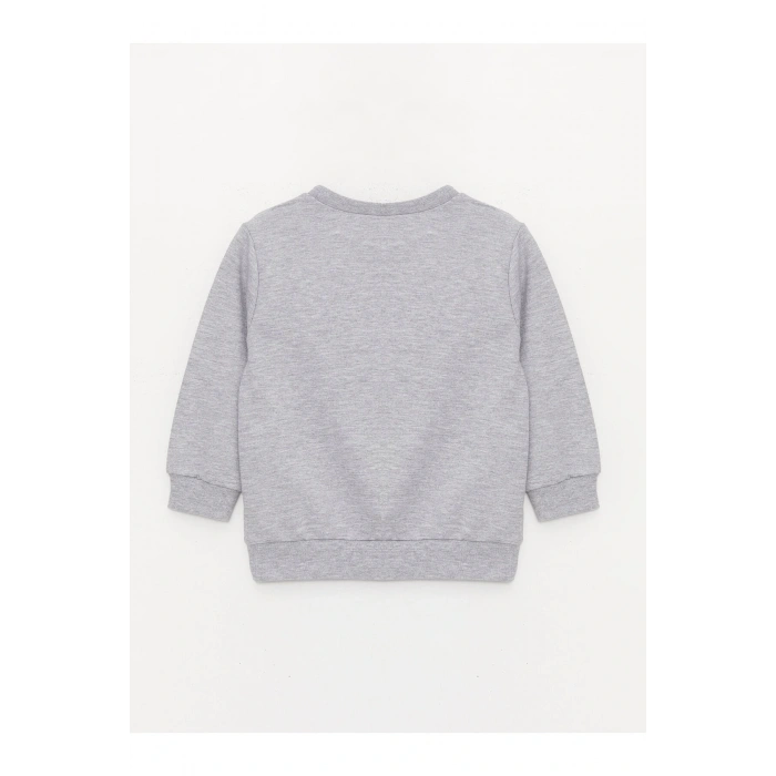 Bisiklet Yaka Uzun Kollu Erkek Bebek Sweatshirt ve Pantolon 2li Takım