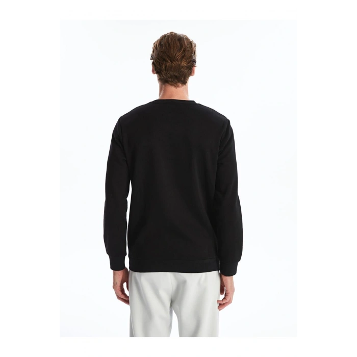 Bisiklet Yaka Uzun Kollu Erkek Kalın Sweatshirt (W4)