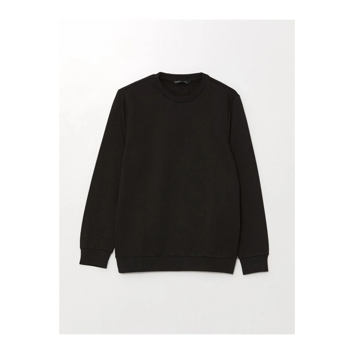 Bisiklet Yaka Uzun Kollu Erkek Kalın Sweatshirt (W4)