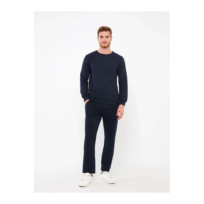 Bisiklet Yaka Uzun Kollu Erkek Sweatshirt