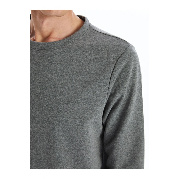 Bisiklet Yaka Uzun Kollu Erkek Sweatshirt