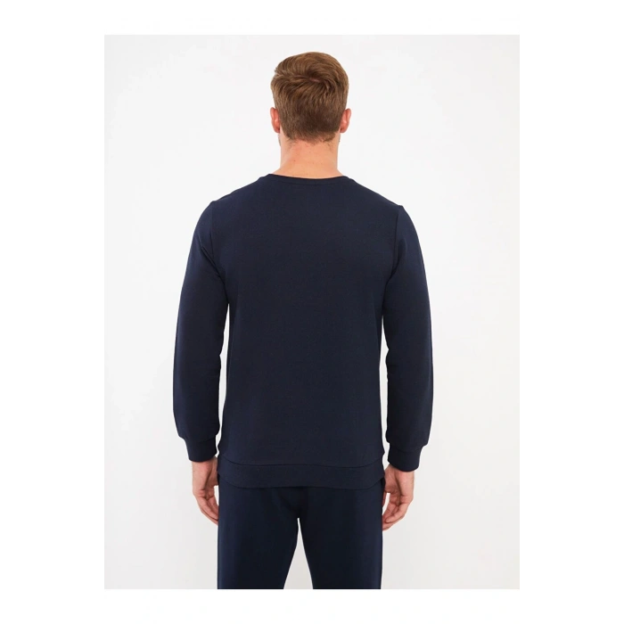 Bisiklet Yaka Uzun Kollu Erkek Sweatshirt