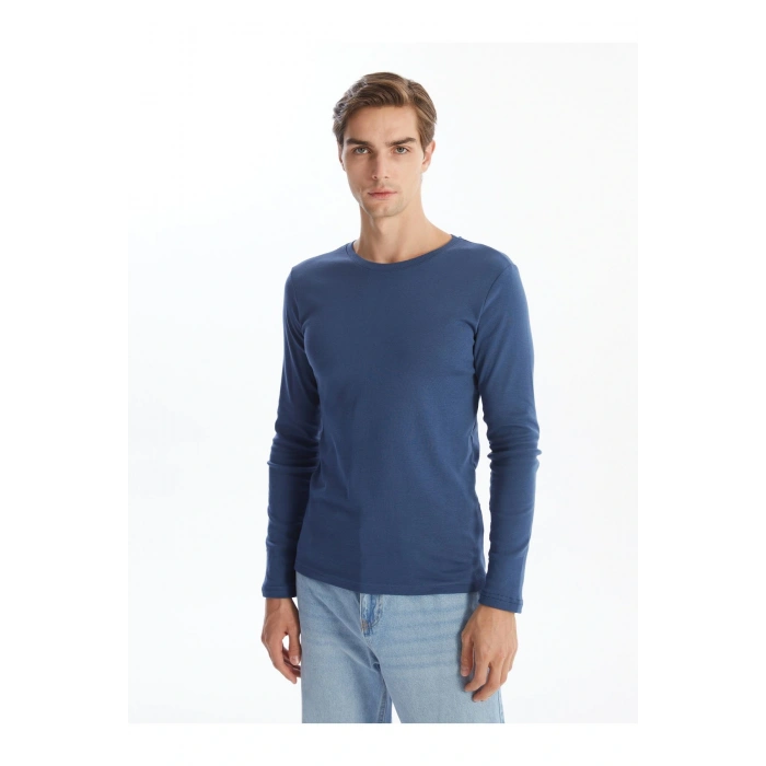 Bisiklet Yaka Uzun Kollu Erkek Tişört